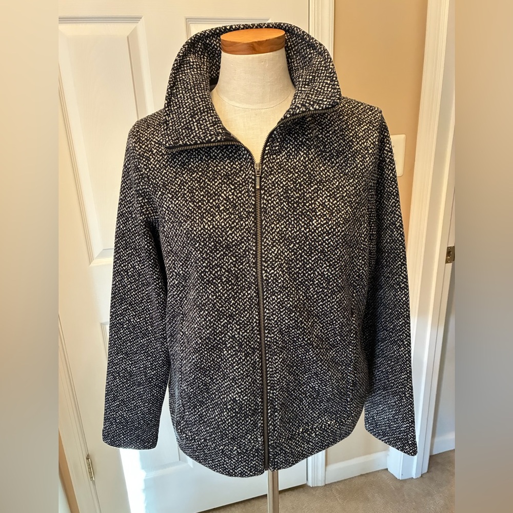 Lands' End Black and White Utility Jacket